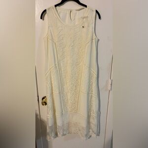 Beautiful Elegant Soft Surroundings White Lacey Dress Size XS